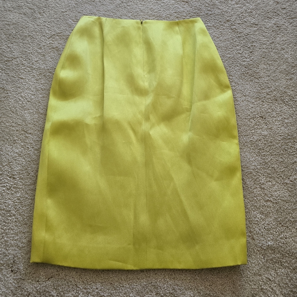 CHRISTINA PERRIN Yellow Silk Pencil Skirt 4